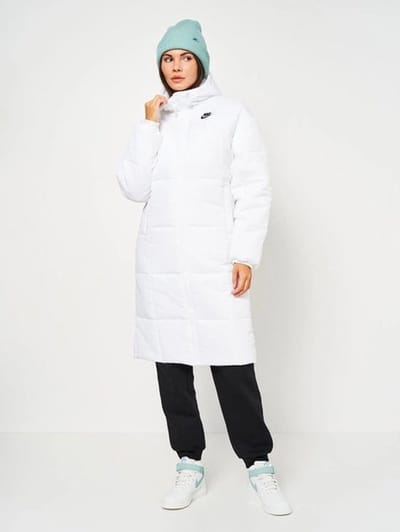 Nike Sportswear Classic Parka Lange Winterjas - Maat XS - Therma Fit - Wit