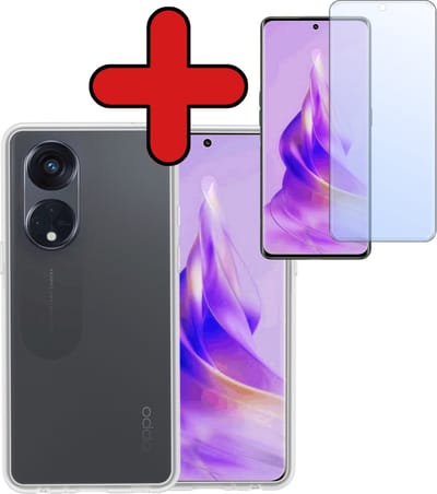 Hoesje - Met Screenprotector - Geschikt voor OPPO Reno 8T 4G - Sterk & Shockproof - Telefoon Hoes - Back Cover - Siliconen Case - Telefoonhoes - Transparant