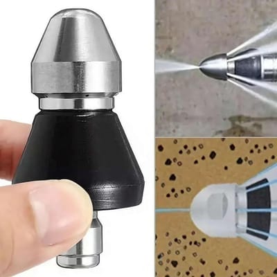 Dailygoods- Rioolmondstuk Roestvrij Staal - Pijpontstopper - Wassproeier - Reinigingsmondstuk - G1/4 Spuitmond - 6,2 x 3 cm