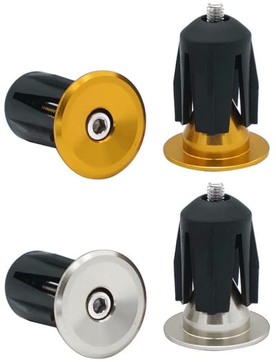 Aluminium Handvat Eindkappen voor Fietsstuur - Set van 2 - Geschikt voor Racefiets, Mountainbike en BMX (Goud + Zilver)