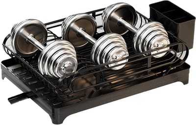 Keukenrek voor op het aanrecht - opbergrek voor in de keuken - met afvoerfunctie - stevig en duurzaam - geschikt voor het opbergen van kruidenflesjes en serviesgoed