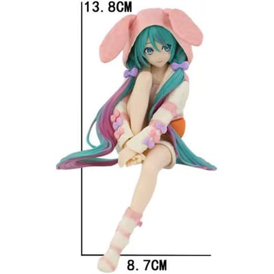 14CM Anime HATSUNE MIKU Figuur Noodle Stopper Figuur Konijnenoren Pyjama Model Speelgoedpop Actiefiguur Collectie Cadeau PVC gray