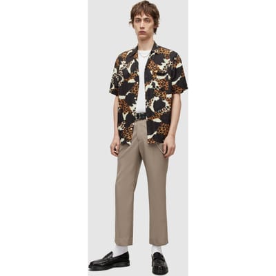 AllSaints Concorde Ss Shirt Off White Size: L | Casual Shirts Outlet | Heren | Zwart