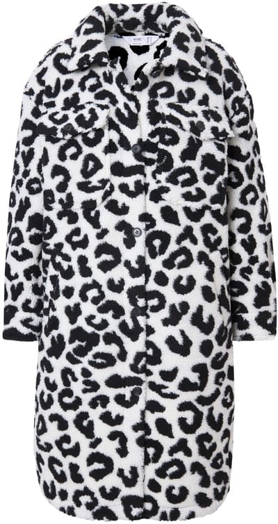 Angel of Style - Dames - Overhemdjasje A-lijn teddypluche schaakbord - Sneeuwwit - Maat 48