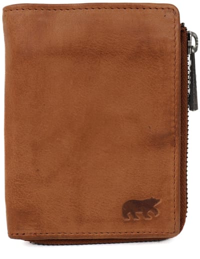 Bear Design Rits Portemonnee Gungun Cognac