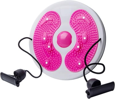 Taille Draai Schijf - Buik Trainer - Lichaam Vormgeven - Met Massage Voetzolen - 27.5 cm Diameter - Roze