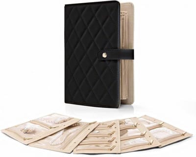 Famanu - Sieradenkistje voor reizen, sieradenroltas, opvouwbare opslag voor ringen, oorbellen, halskettingen, horloges, armbanden, broches