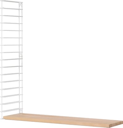 Tomado - Uitbreidingsset - 1 x Houten plank + 1 x Zijkant wit - Geschikt voor houten wandrek Tomado