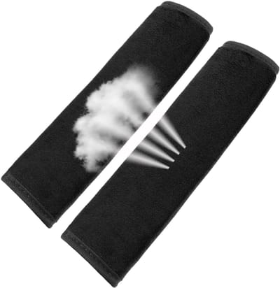 Gordelbeschermer Set - Veiligheidskussen - Comfortabel Reizen - Zachte Pluche Stof - Set van 2 - Zwart