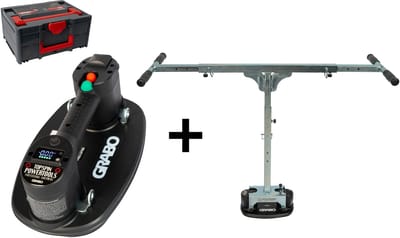 GRABO Pro in Koffer + T-Lift 120 - Elektrische draagbare vacuümzuiger - Handgereedschap - Hefvermogen 120 kg