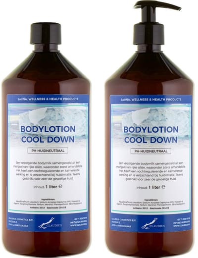 Bodylotion Cool Down 1 Liter - met gratis pomp - set van 2 stuks