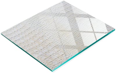 Decoratieve glazen snijplank met krokodillenprint, 60x52 cm
