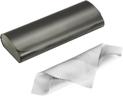 Draagbare harde brillenkoker van metaal - Plat ontwerp met brillendoekje voor mannen en vrouwen, perfect voor bescherming en stijl
