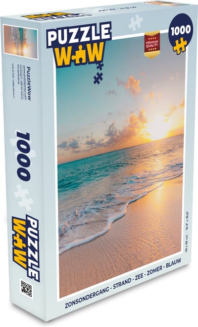 Puzzel Zonsondergang - Strand - Zee - Zomer - Blauw - Legpuzzel - Puzzel 1000 stukjes volwassenen