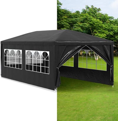 Partytent - 3x6 m - Zijwanden - Easy Up - Paviljoen - Opvouwbaar - Waterdicht - Weerbestendig- Antraciet