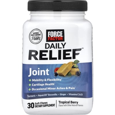 Force Factor, Daily Relief™, Gewricht, Tropical Berry, Zachte Kauwsnoepjes, 30 Kauwsnoepjes