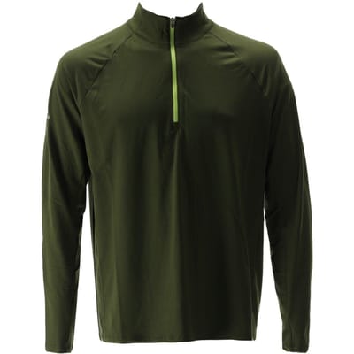 Nathan Heren Tempo Quarter Zip Raglan T-shirt (Bosgroen gemêleerd)