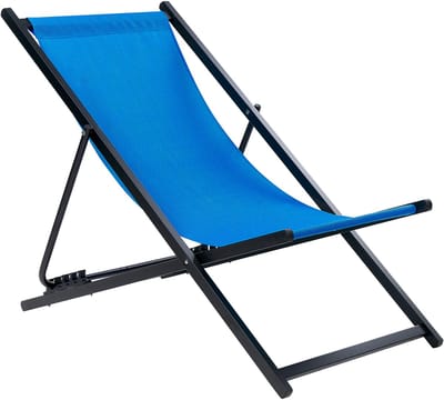 LOCRI II - Ligstoel - Blauw/Zwart - Synthetisch materiaal