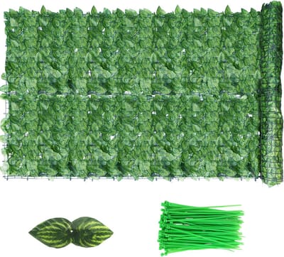 Kunsthaag Rol Met Watermeloenblad Print - 1 x 5 m - Kunstbladeren Privacyscherm Voor Tuin Balkon Terras en Schutting - Groen