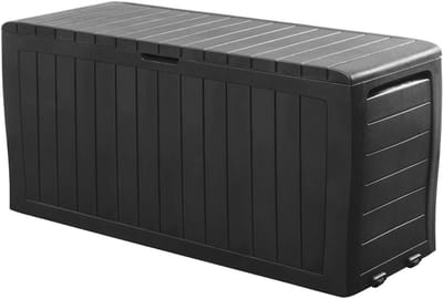 Quvo® Tuinkast Kunststof - Tuinkast - Tuinkist - Zwart - 117cm x 45cm x57cm