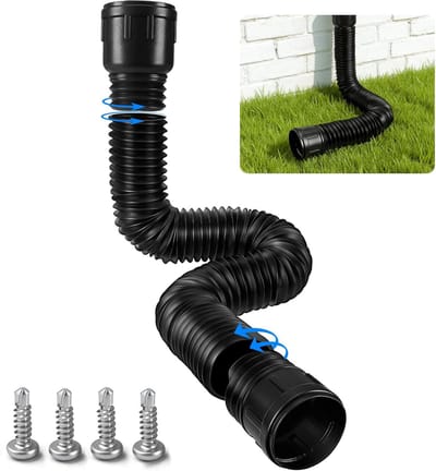 Dakgoot Verlengslang - Regenpijp Afvoerbuis - Waterafvoer Bescherming - Flexibel Duurzaam Kunststof - 2 Meter - Zwart