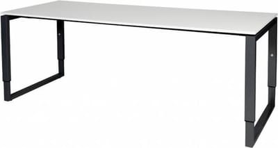 Verstelbaar Bureau - Domino Plus 200x80 wit - zwart frame