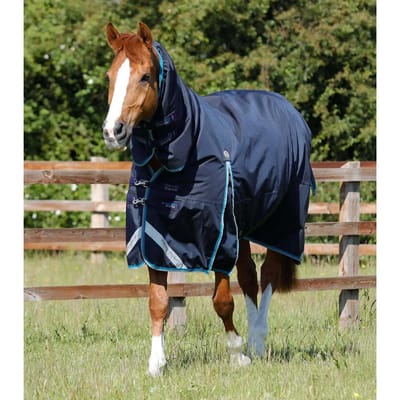 Waterdichte paardendeken met halsbedekking Premier Equine Buster Storm 100 g
