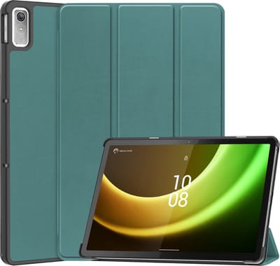 Hoesje Geschikt voor Lenovo Tab P11 (2e / 2nd Generatie) - Dun & Stevig - Trifold Bookcase - Hard Cover - Hardcover Book Case - Tablet Hoes - Donkergroen