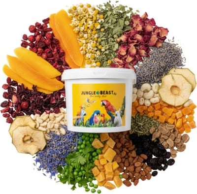 Fruit & kruidenmix | papegaaiensnack | papegaaienvoeding | papegaaieneten
