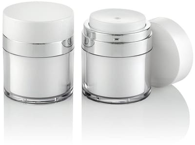 Dailygoods- Crème Pomp Fles 50g - Cosmetische Dispenser - Navulcontainer - Duurzaam PP - Afdichtingsontwerp - Transparante Acryl Buitenkant - Cosmetica Container