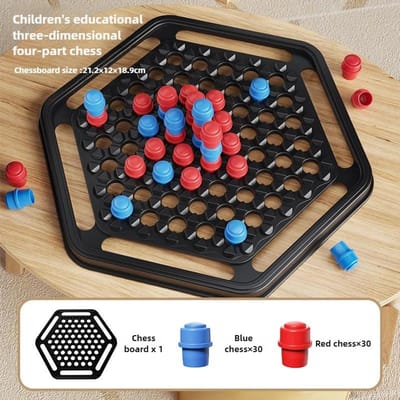 Heet Stereoscopisch 4 op een Rij Bordspel Tijdloos Party Schaak Familie Speelgoed Vroege Educatie Puzzel Kinderen Denkontwikkeling Cadeau brown