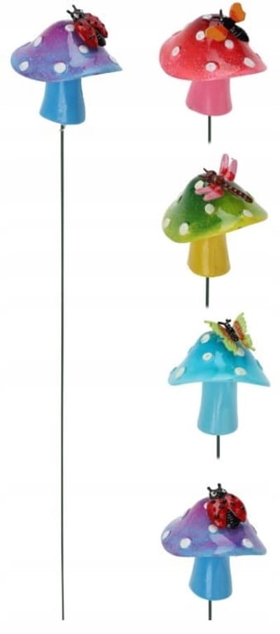 Koopman Serie - Decoratief Tuinpik - 42cm - Grzybek Motief - Weerbestendig - Gemakkelijk Te Plaatsen