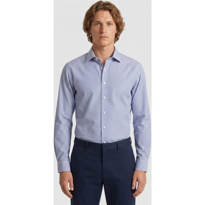 Brooks Brothers Non-iron Slim Fit Shirt With Ainsley Collar Navy Size: 39.5/32 | Formal Shirts Outlet | Heren | Blauw