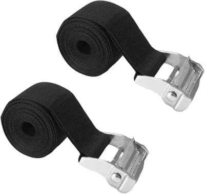 2x Spanband met Cam Gesp - 2,5 Meter x 50 mm - Zware Kwaliteit Ratelband Zwart