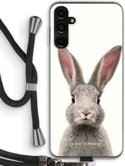 Case Company® - Hoesje met koord geschikt voor Samsung Galaxy A14 hoesje met Koord - Daisy - Telefoonhoesje met Zwart Koord - Bescherming aan alle Kanten en Over de Schermrand