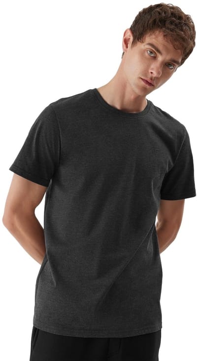4F Heren effen T-shirt met logo AW23TTSHM0876 maat M