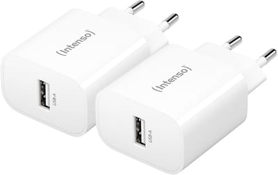 Intenso W5A white double pack USB-C-adapter 5 W USB-A Wit Thuis