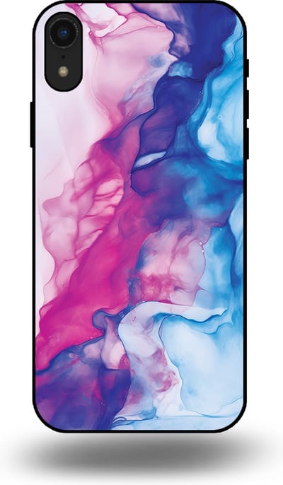 Smartphonica Telefoonhoesje Geschikt voor iPhone Xr met Roze Blauw Marmer Opdruk - TPU Backcover Case Rose Blue Marble Design geschikt voor Apple iPhone XR