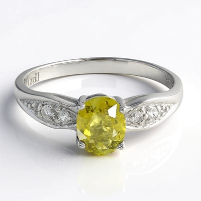 Cavill - Zilveren ring platina verguld - 1,04 ct ovaal geslepen koper toermalijn uit Mozambique - 0,14 ct pave zirkonia - Elegante kleurrijke ring