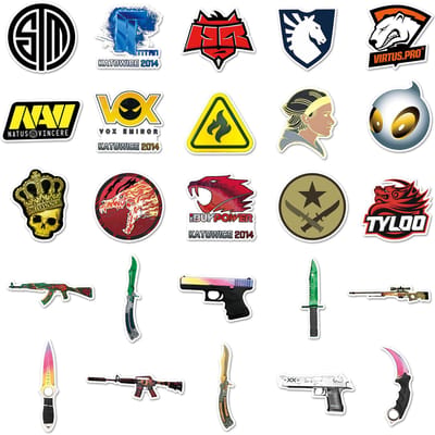 1050 Stuks Schietspel Cs Go Stickers Cartoon Cool Graffiti Decal Kinder Speelgoed Diy Waterbeker Bagage Etui Skateboard black