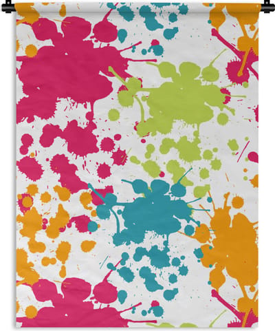 Wandkleed - Wanddoek - Patronen - Verf - Regenboog - 90x120 cm - Wandtapijt