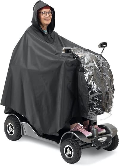 Luxe poncho voor Scootmobiel - Lichtgewicht Regenponcho met Venster - Universele Pasvorm (163 x141 cm) - Ideaal voor Bescherming tegen Regen