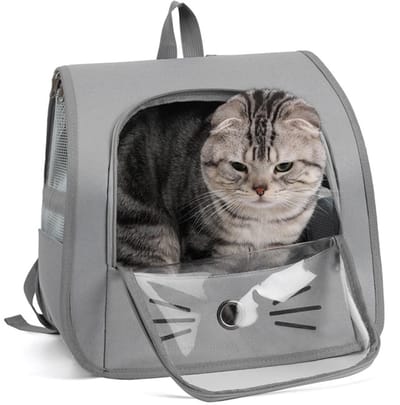 Dailygoods- Huisdierrugzak Opvouwbaar - Draagbare Rugzak - Ademend - Voor Honden/Katten tot 10 kg - Verstelbare Schouderbanden - Robuust Oxford Weefsel - Dierenrugzak