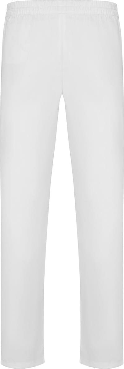 Witte unisex broek lang voor hygiene beroepen (schoonheid, laboratorium, schoonmaak en voedsel) model Rochat maat S