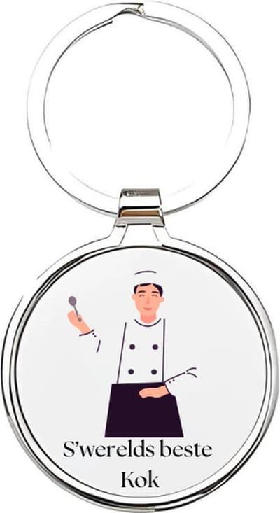 Akyol - s' werelds beste kok Sleutelhanger - Kok - de beste kok die er is - chef - chefkok - keukenmedewerker - koken - eten - restaurant - keukenmeester - keuken - kelner - sterrenchef - 4 x 7,5 CM