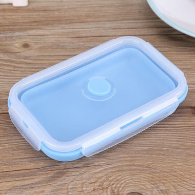800ml Siliconen Opvouwbare Draagbare Lunchbox Kom Opvouwbare Voedselbewaarcontainer Type 2 gray