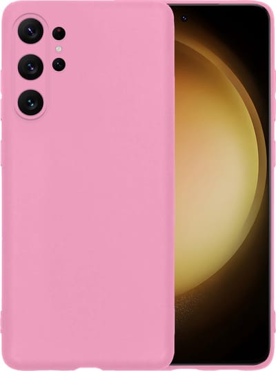 Hoesje - Geschikt voor Samsung Galaxy S23 Ultra - Sterk & Shockproof - Hoes Cover - Siliconen Case - Telefoonhoesjes - Lichtroze