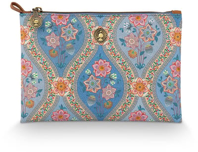 Pip Studio - Charly Make-up Tasje Dames - Toilettas - Ornamento - Blauw - 24x1x15.5cm