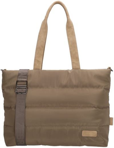 Zebra Trends Elske Shopper - 15,6" Laptoptas - Crossbody Schoudertas - Soft Puffer Tas - Donkertaupe