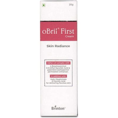 Brinton OBril Eerste Crème met Kojic Dipalmitaat & Glycolzuur | Egaliseert Huidskleur, Vermindert Donkere Vlekken, Verbetert Textuur & Zorgt voor een Vlekkeloze Huid 20g pink